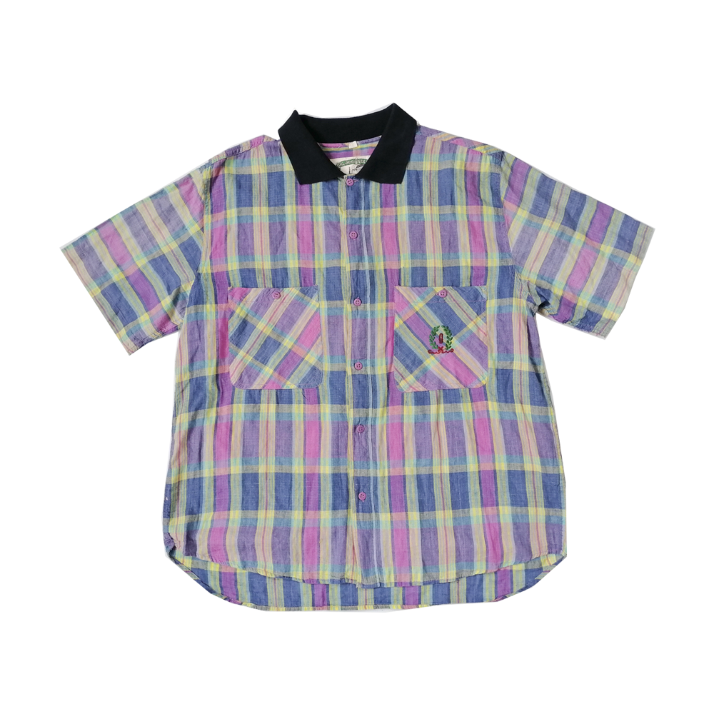 Man VINTAGE Striped, Check and Solid Color Shirt KILOSALE